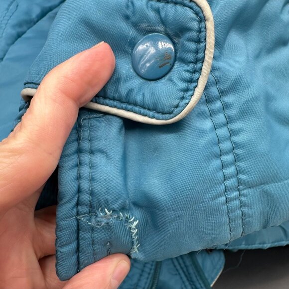 Vintage Coat 1980s Teal Quilted Womens Size 14 Aurora International Miss Abmoor - Picture 8 of 13